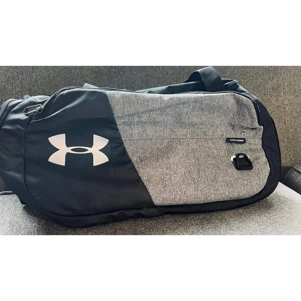 Under Armour Duffle Bag Unisex Black Gray Storm Water Resistant Gym Travel